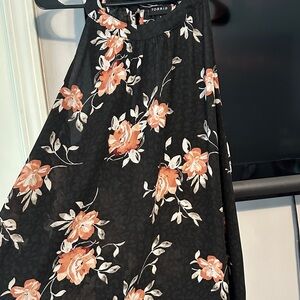 Torrid Black and Rose Floral Blouse